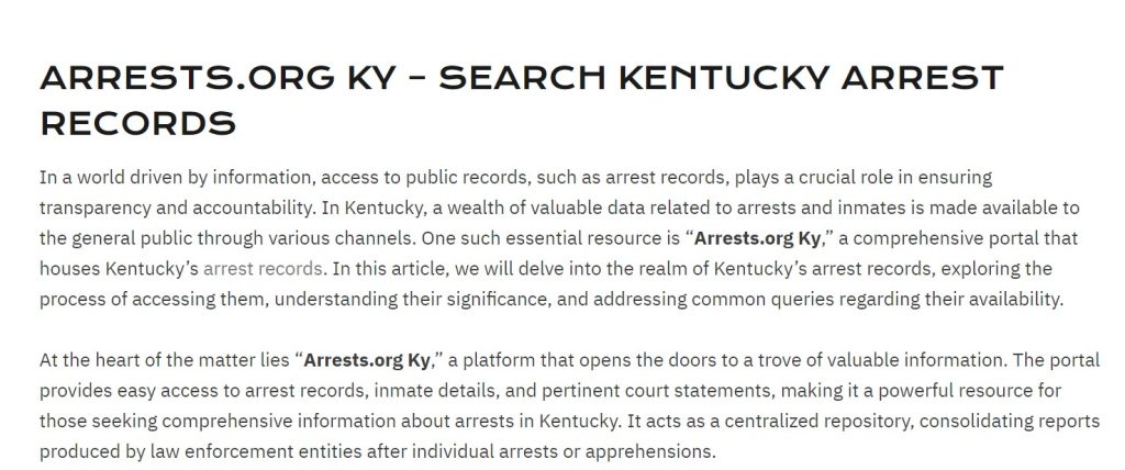 How to Access Kentucky arrests-ky org on Mobile?